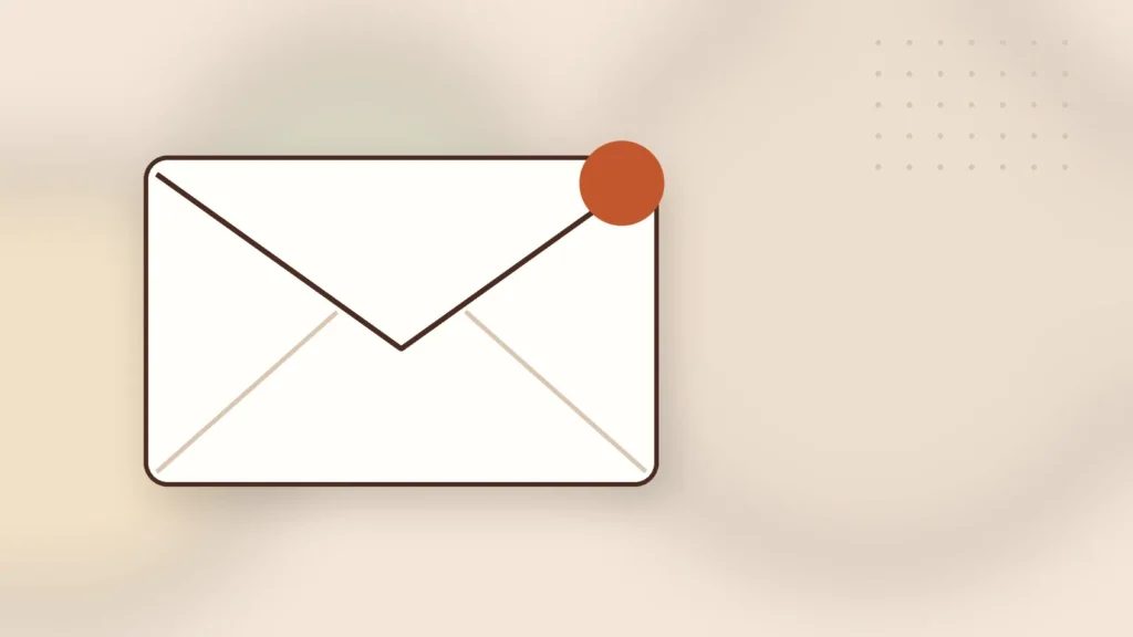 Illustration: an envelope with a small notification dot